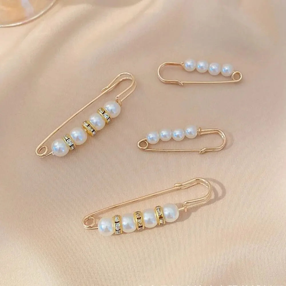 4PCS Waist Adjustment Uniform Clothing Extended Buckle And Waist Adjustment Buckle Pearl Broocated Fashion Decorative Accesso