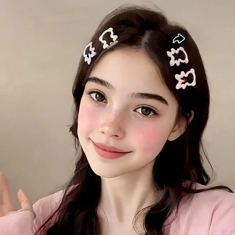 10/20/30pcs mixed pack of light pink heart-shaped and bow-shaped hair clips | Suitable for girls as party or holiday gifts.