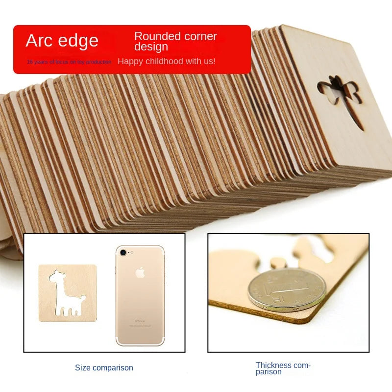 20pcs Montessori Kids Drawing Toys Wooden DIY Painting Template Stencils Learning Educational Toys for Children Wooden Toy Gi
