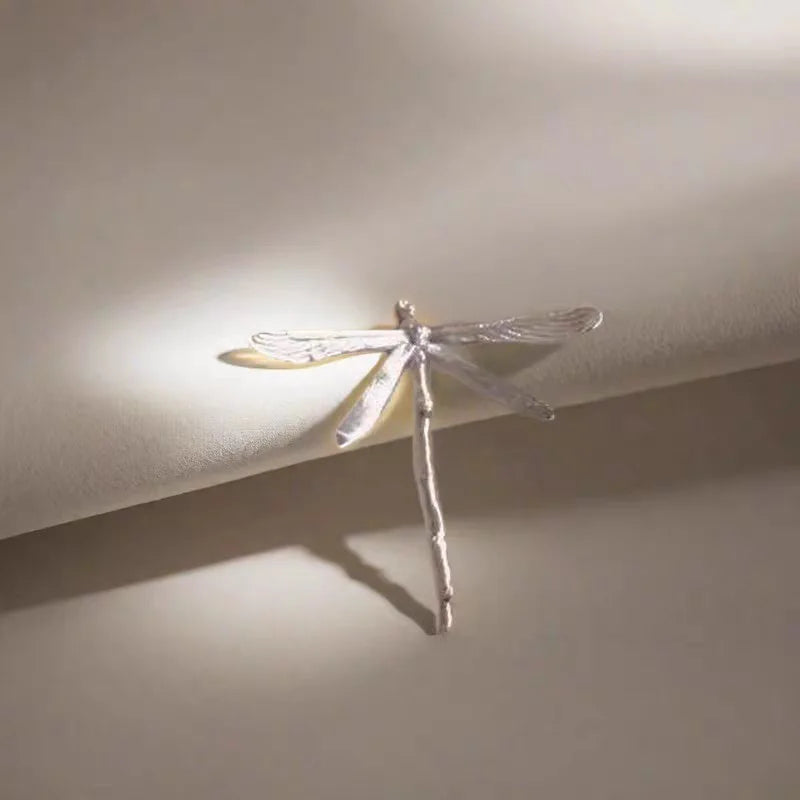 LATS Vintage Silver Color Dragonfly Brooches for Women Fashion Insect Brooch Pins Coat Accessories Animal Jewelry Gifts