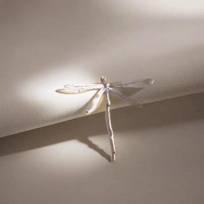 LATS Vintage Silver Color Dragonfly Brooches for Women Fashion Insect Brooch Pins Coat Accessories Animal Jewelry Gifts