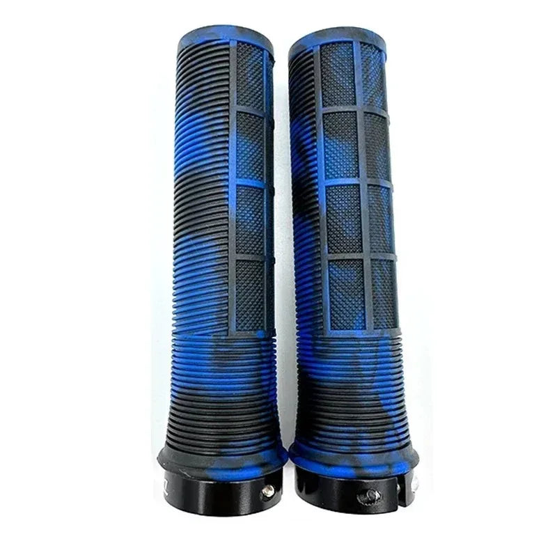 TPR Bicycle Grips Integrated Bike Handlebar Grips Aluminum Alloy Lock On Bicycle Handles Non-slip MTB Cuffs Mountain Bike Par