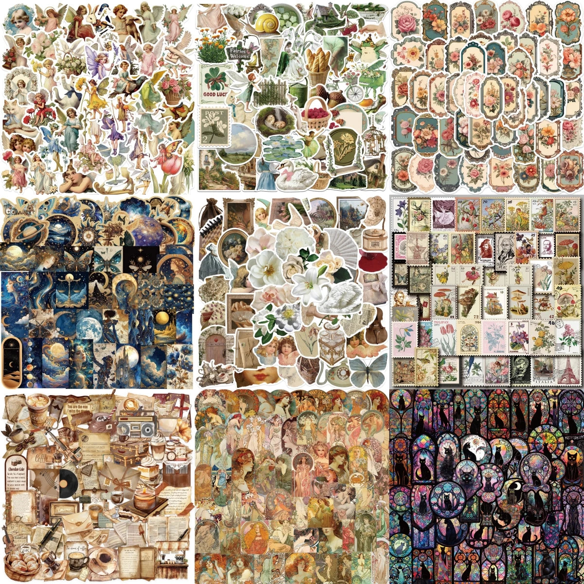 10/30/50PCS Vintage Aesthetic Stickers Series Rural Life Graffiti Children's Toys DIY Notebook Phone iPad Decoration