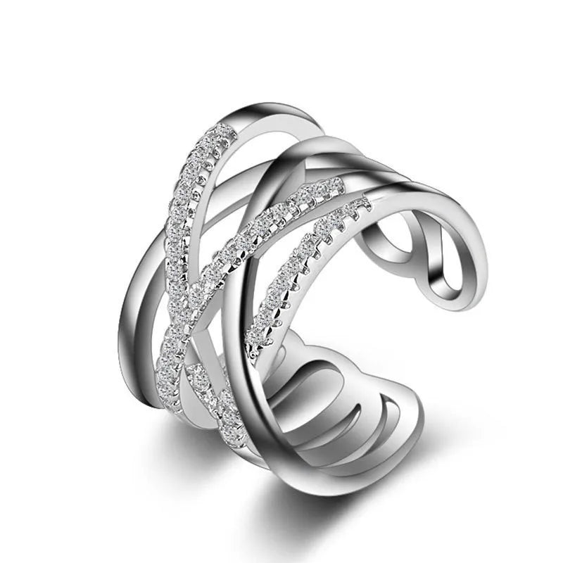 925 Sterling Silver Ring Sparkle Zircon Luxury for Women Rings Wedding Fine Jewelry Accessories Party Gift - YJ-1 J59