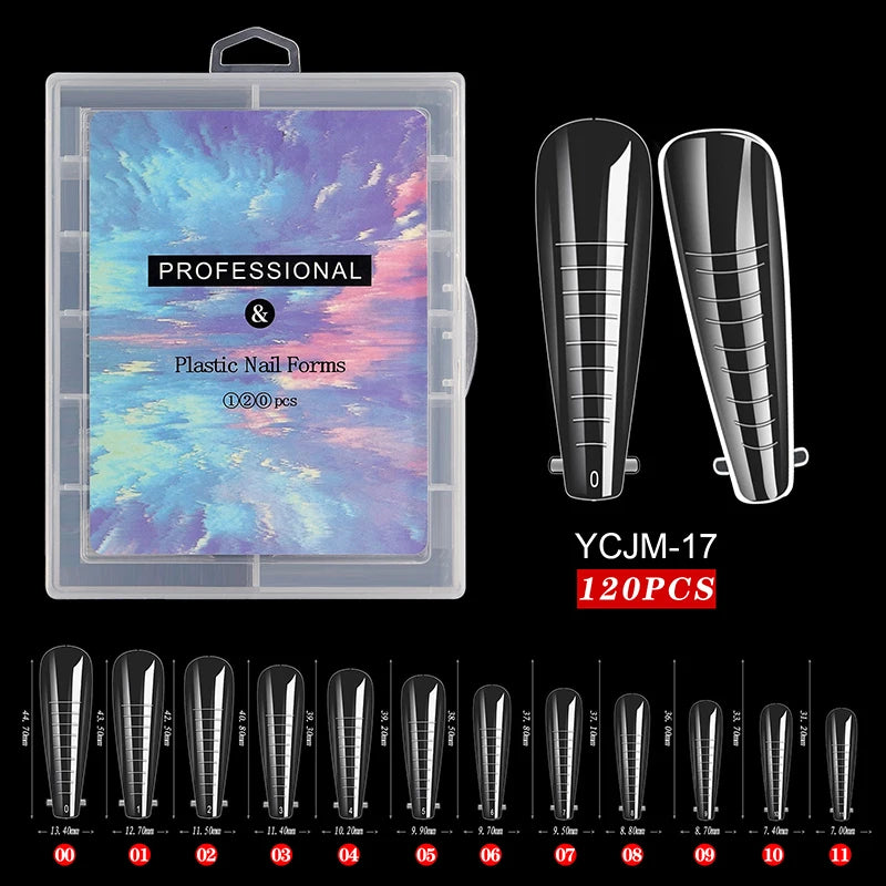 Misscheering 120Pcs/Box Transparent Fake Nails Acrylic French Nail Tips Full Coverage Press On Nails Accessory DIY Manicure T