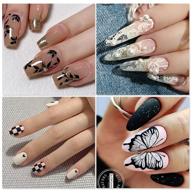 BORN PRETTY Classic Plaid French Nail Stamping Plates Easy Design Flower Leaves Nail Printing Stencil Floral Line Stamp Templ