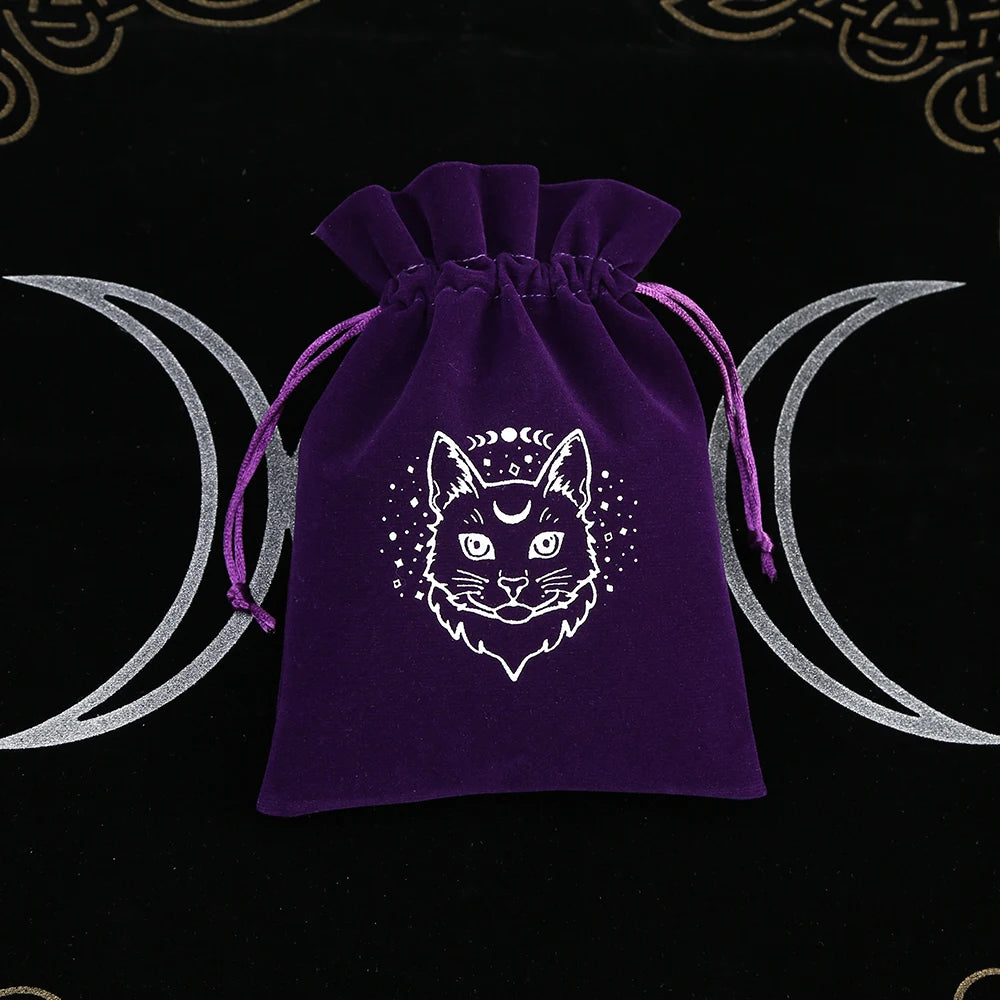 1Pcs Tarot Storage Velvet Bag Drawstring Suede Pocket Board Game Card Embroidery Package Witchcraft Supplies for Altar Tarot 