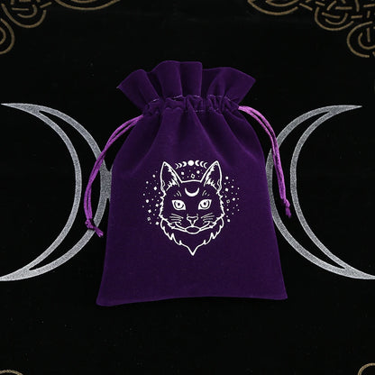 1Pcs Tarot Storage Velvet Bag Drawstring Suede Pocket Board Game Card Embroidery Package Witchcraft Supplies for Altar Tarot 