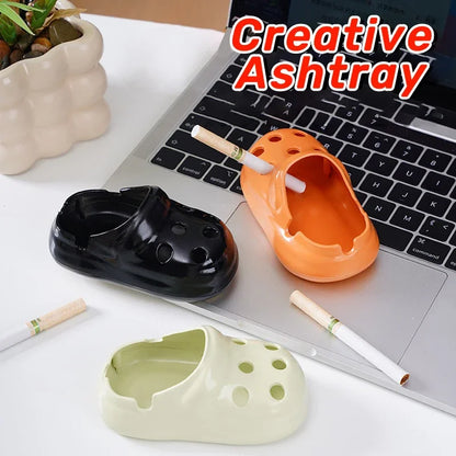 Creative Cute Hole Shoe Ashtray, Flame Retardant PP Material+anti Fly Ash, Suitable for Home/office/hotel Panoramic View