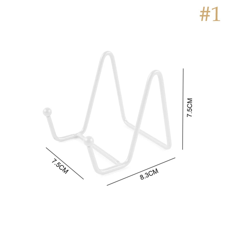 1pc Plate Display Stand Picture Easel Metal Plate Stands Holder Display Pictures Frame Photo Decorative Plate Dish Tabletop A