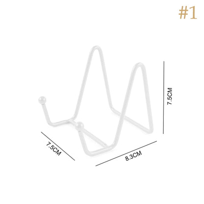 1pc Plate Display Stand Picture Easel Metal Plate Stands Holder Display Pictures Frame Photo Decorative Plate Dish Tabletop A