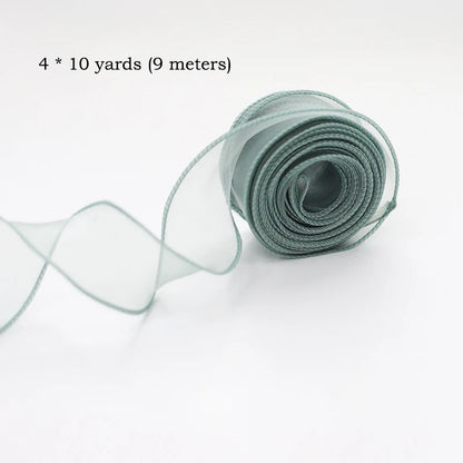 10Yards/Roll Chiffon Silk Ribbon Organza Satin For DIY Craft Gift Wrapping Decoration Wedding Bouquets Wreath Sewing Supplies