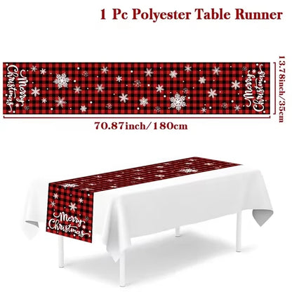 Christmas Table Runner Merry Christmas Decoration for Home Xmas Party Decor 2025 Navidad Notal Noel Ornament Happy New Year 2