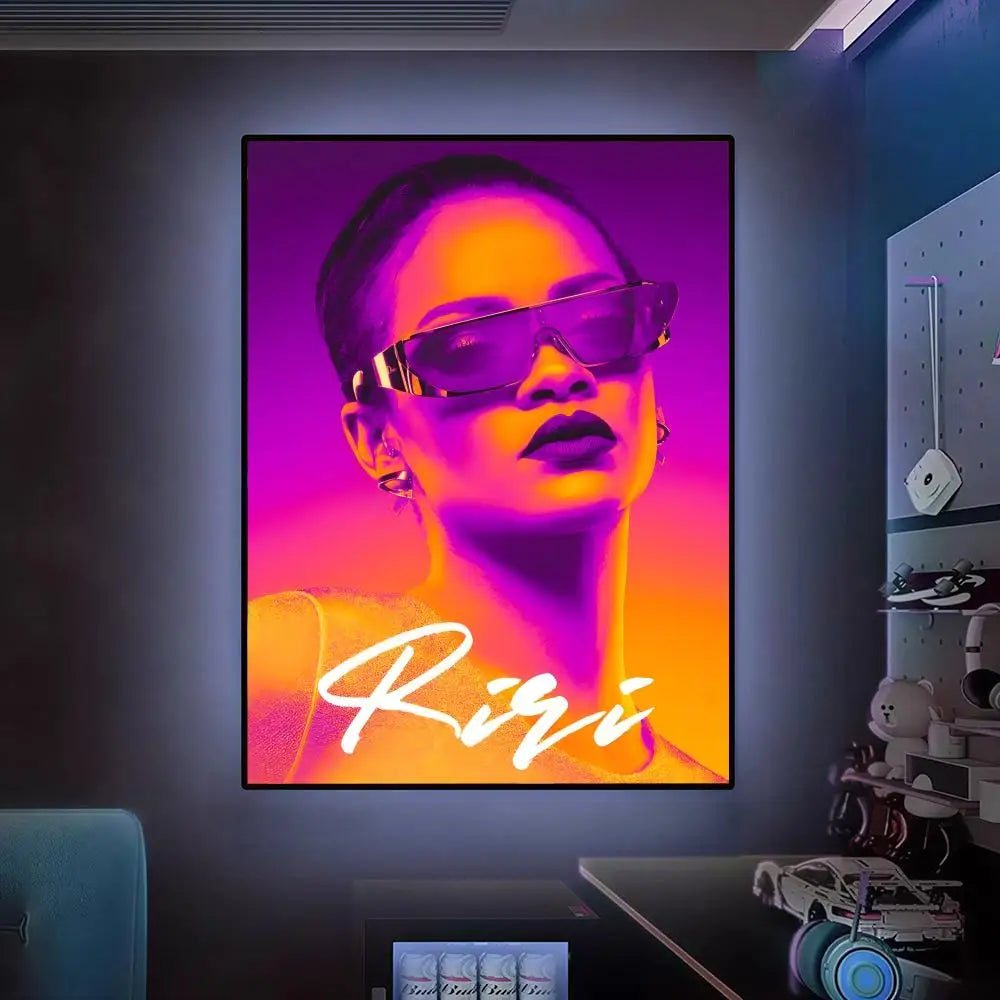 R-Rihannas Hot Singer Music Poster Versatile HD Waterproof Wall Art Self-Adhesive Decor for Any Space Ideal Gift