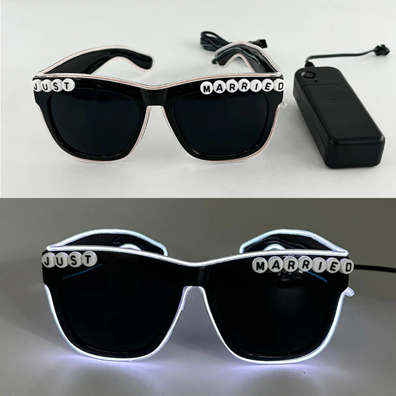 1PC Light Up LED Glasses Glow Sunglasses EL Wire Neon Glasses Glow in The Dark Party Supplies Neon Party Favors for Adults - 