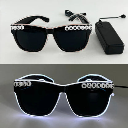 1PC Light Up LED Glasses Glow Sunglasses EL Wire Neon Glasses Glow in The Dark Party Supplies Neon Party Favors for Adults - 