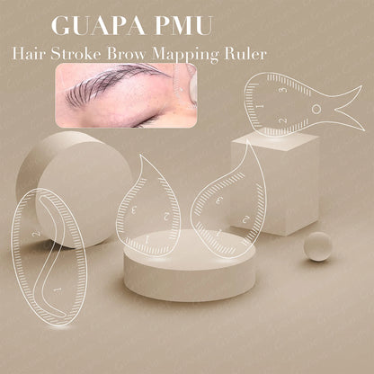 Tear Drop Arch Brow Mapping Tool Kit 1 Minute Brow Shaping Ruler Template Stencils Fast Drawing PMU Eyebrow Hairstroke Eyelin