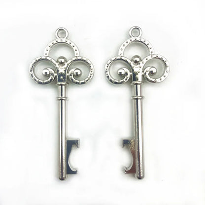 10pcs/lot DIY Wedding Souvenirs Party Gifts for Guests Mickey Rose Clover Skeleton Key Heart Horseshoe Beer Bottle Opener - c