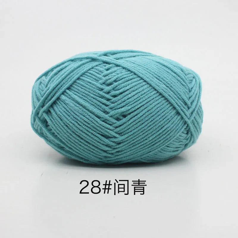 40-50g/Set 4ply Milk Cotton(80%) Knitting Yarn Needlework Dyed Lanas For Crochet Craft Sweater Hat Dolls At Low Price - 28