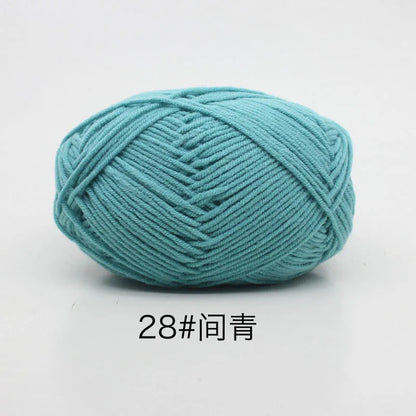 40-50g/Set 4ply Milk Cotton(80%) Knitting Yarn Needlework Dyed Lanas For Crochet Craft Sweater Hat Dolls At Low Price - 28