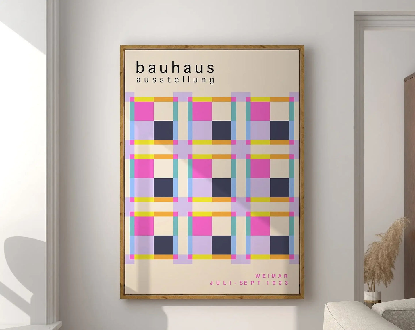 Mid Century Bauhaus Geometric Canvas Prints Poster Retro Abstract Wall Art Painting Pics for Modern Living Room Home Decorati