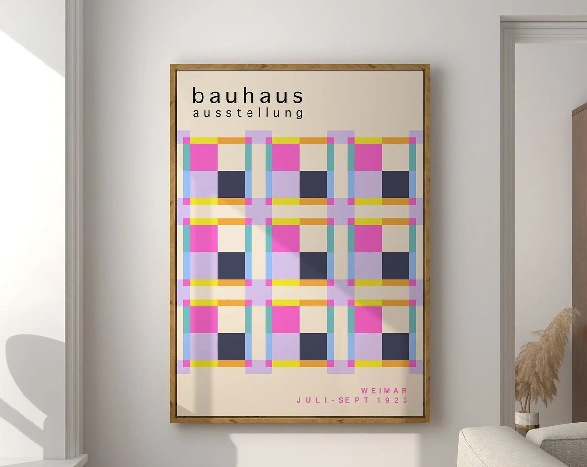 Mid Century Bauhaus Geometric Canvas Prints Poster Retro Abstract Wall Art Painting Pics for Modern Living Room Home Decorati
