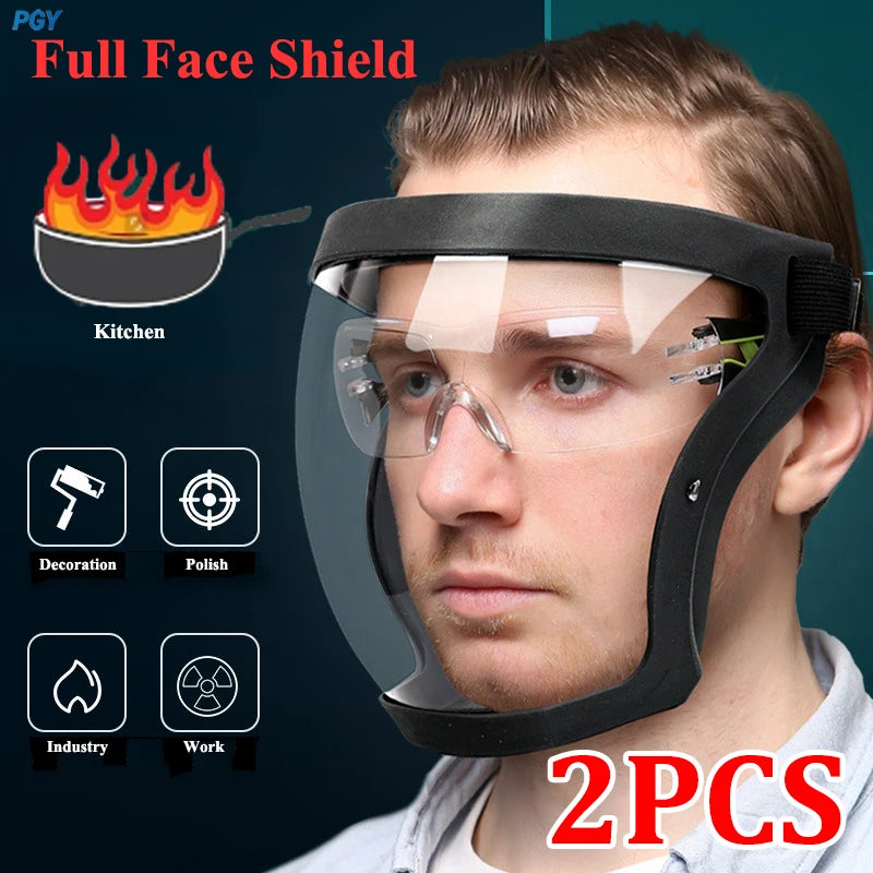 Protection Mask Splashproof Transparent Facial Protector Face FaceMask Protective Outdoor Safety Mask Head Cover Work Protect