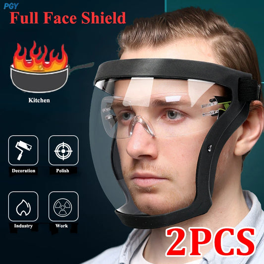 Protection Mask Splashproof Transparent Facial Protector Face FaceMask Protective Outdoor Safety Mask Head Cover Work Protect