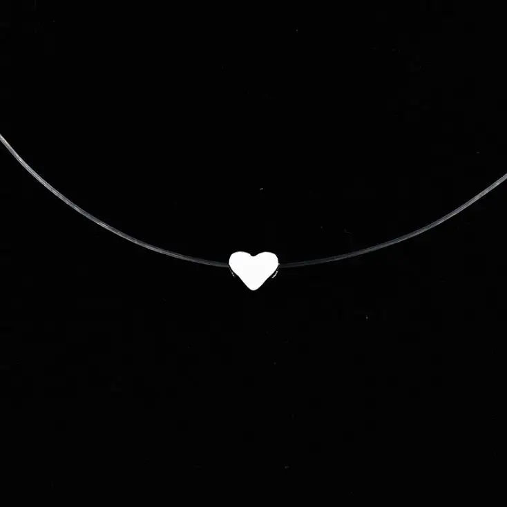 Fashion Shiny Crystal Necklace Zircon Pendant Transparent Fishing Line Invisible Ladies Necklace Jewelry Clavicle Chain Chock