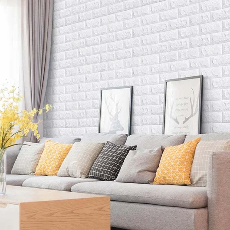 3D Foam Brick Wall Panels Stickers Self Adhesive Waterproof Living Room Wallpaper Wall Decal Home Decor Wallcovering TV Backd