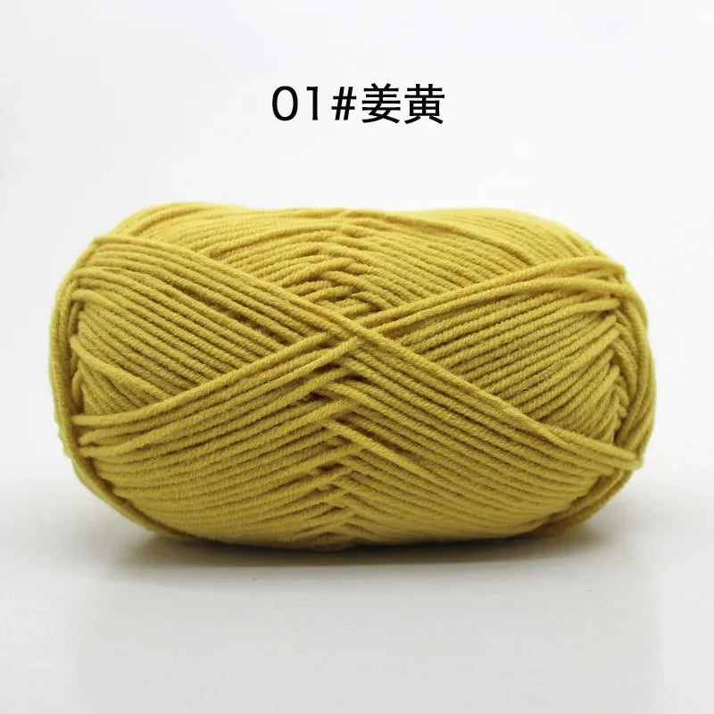 Crochet Milk Cotton Yarn, 50g 4ply Knitting Yarn, Soft Yarn for Sweaters, Scarves, Hats, DIY Craft Projects, Cozy Crochet Thr