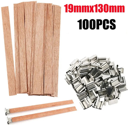 Handmade Soy Wax Candle Wooden Wick DIY Aromatherapy Candle Single Direction Wick Paraffin Wax Candle Crafting Guide - XL-100
