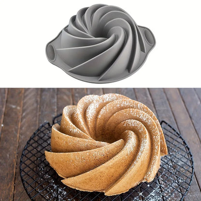 High quality silicone cyclone cake mold High temperature resistant household oven baking pan steamed cake mold baking tools