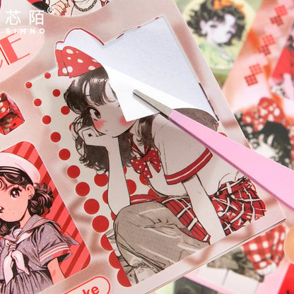 30 Sheets Millennium Memories Sticker Books Japenese Style Cute Cartoon DIY Material Decorative Stickers Die-cut Scrapbooking