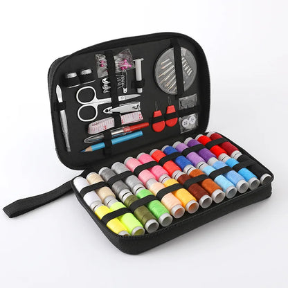 Sewing Kit Complete Set with Threads Needles Scissors Tape Measure Buttons and More for DIY Handcraft Projects Home and Trave