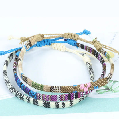 Anklets For Women Woven Fabric Foot Leg Bracelet Men Handmade Rope Braid Knot Beach Barefoot Weave Ethnic Boho Adjustable Cha