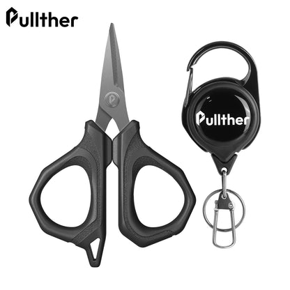 Fishing Scissors Stainless Steel Plier cut Braid Line PE Wire Cutter with Retractable KeyChain Fishing Pliers Tools Accessori