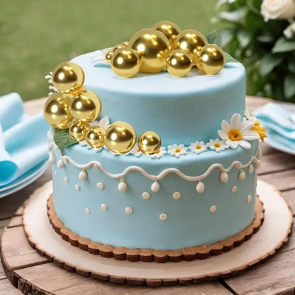 20-Piece Mini Balloon Cake Topper Decorations with Gold Ball Picks - Festive Cake Decor for Celebrations