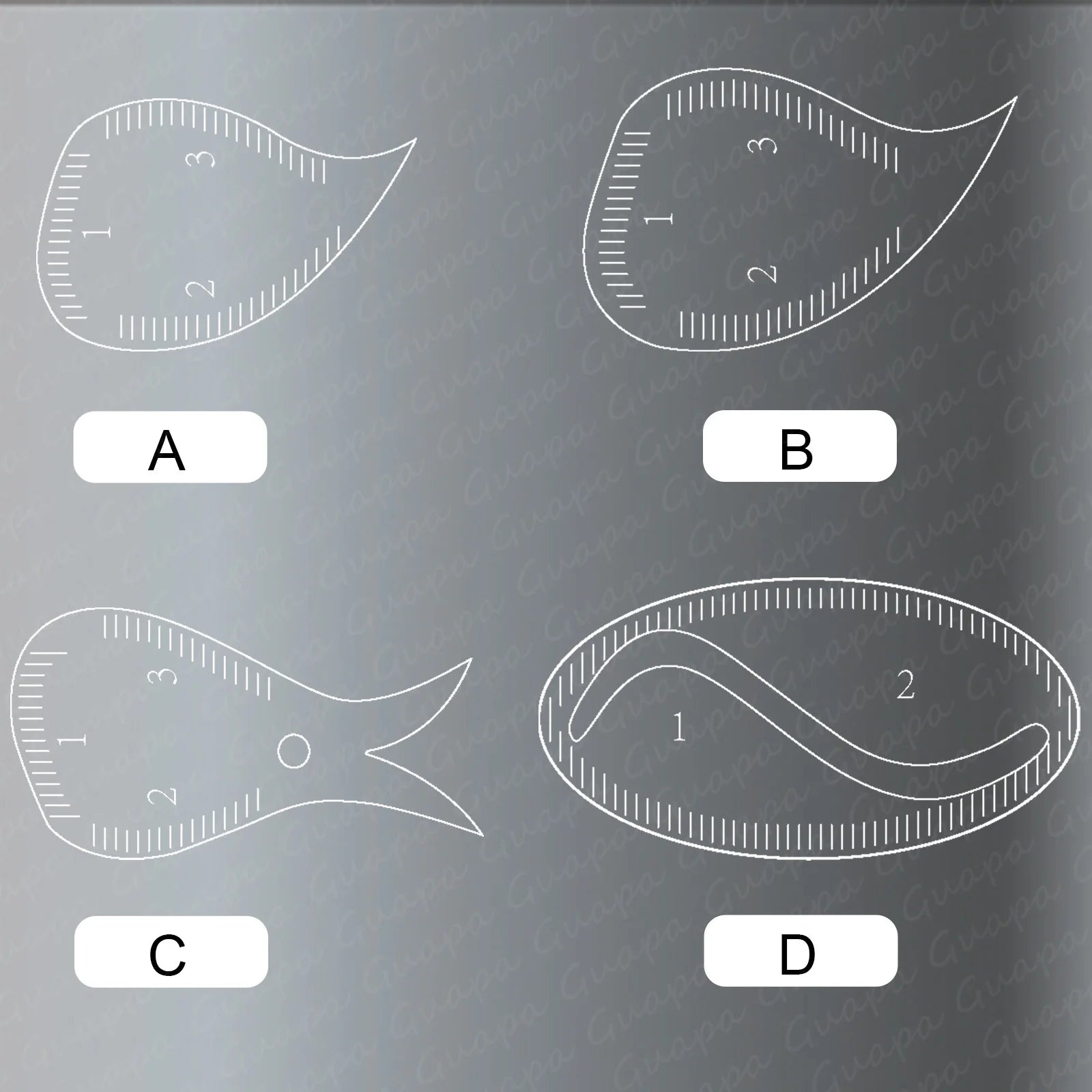 Tear Drop Arch Brow Mapping Tool Kit 1 Minute Brow Shaping Ruler Template Stencils Fast Drawing PMU Eyebrow Hairstroke Eyelin