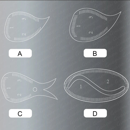Tear Drop Arch Brow Mapping Tool Kit 1 Minute Brow Shaping Ruler Template Stencils Fast Drawing PMU Eyebrow Hairstroke Eyelin