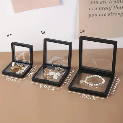 10pcs, Transparent Floating Display Box, Plastic Film Jewelry Packaging Box, Jewelry, Necklace, Ring, and Collectible Storage