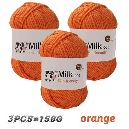 150g milk yarn handmade medium coarse DIY weaving yarn ball for knitting sweaters, hats, scarves and other clothing - 63 Oran