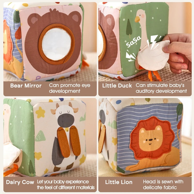Montessori Cloths Toys Magic Cotton Animal Tissue Box Kids Finger Exercise Cloth Busy Box Toys Baby Educational Activity Sens