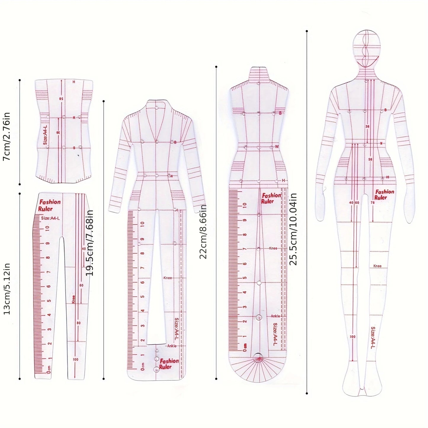 Transparent Body Model Skirt Design Template - Hand drawn Fashion Model Pattern, Suitable for Sewing and Weaving
