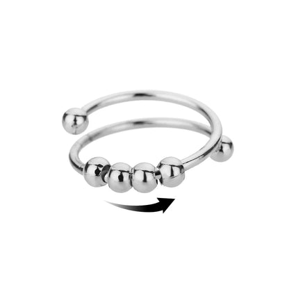 Anti Stress Anxiety Fidget Rings for Women Stainless Steel Sunflower Sun Star Spinner Ring Christmas Jewelry Gifts - JZ2769P
