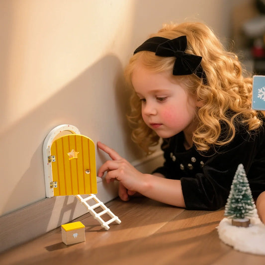 Baby Wooden Room Miniature Dollhouse Mini Home Fairy Elf Door Wall Decoration Craft Ornaments Commemorative Tooth Box Gift