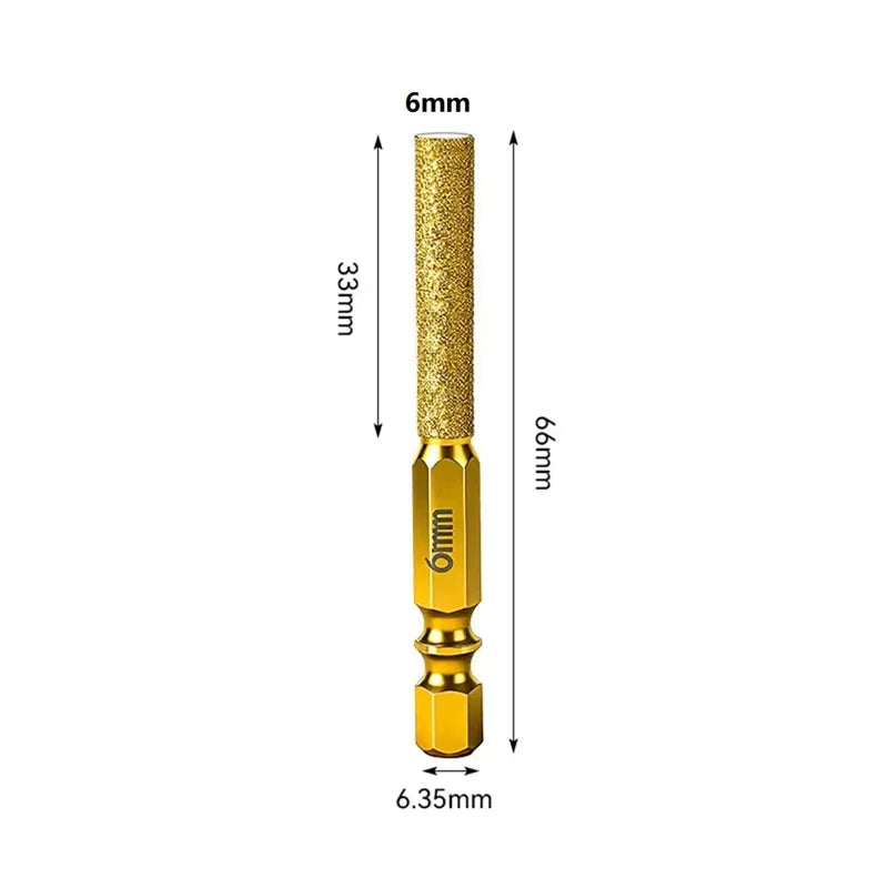 Diamond Core Bits Hex Shank Dry Drilling for Ceramic Tile Granite Marble Hole Saw Tile Cutting Tool Set - D6