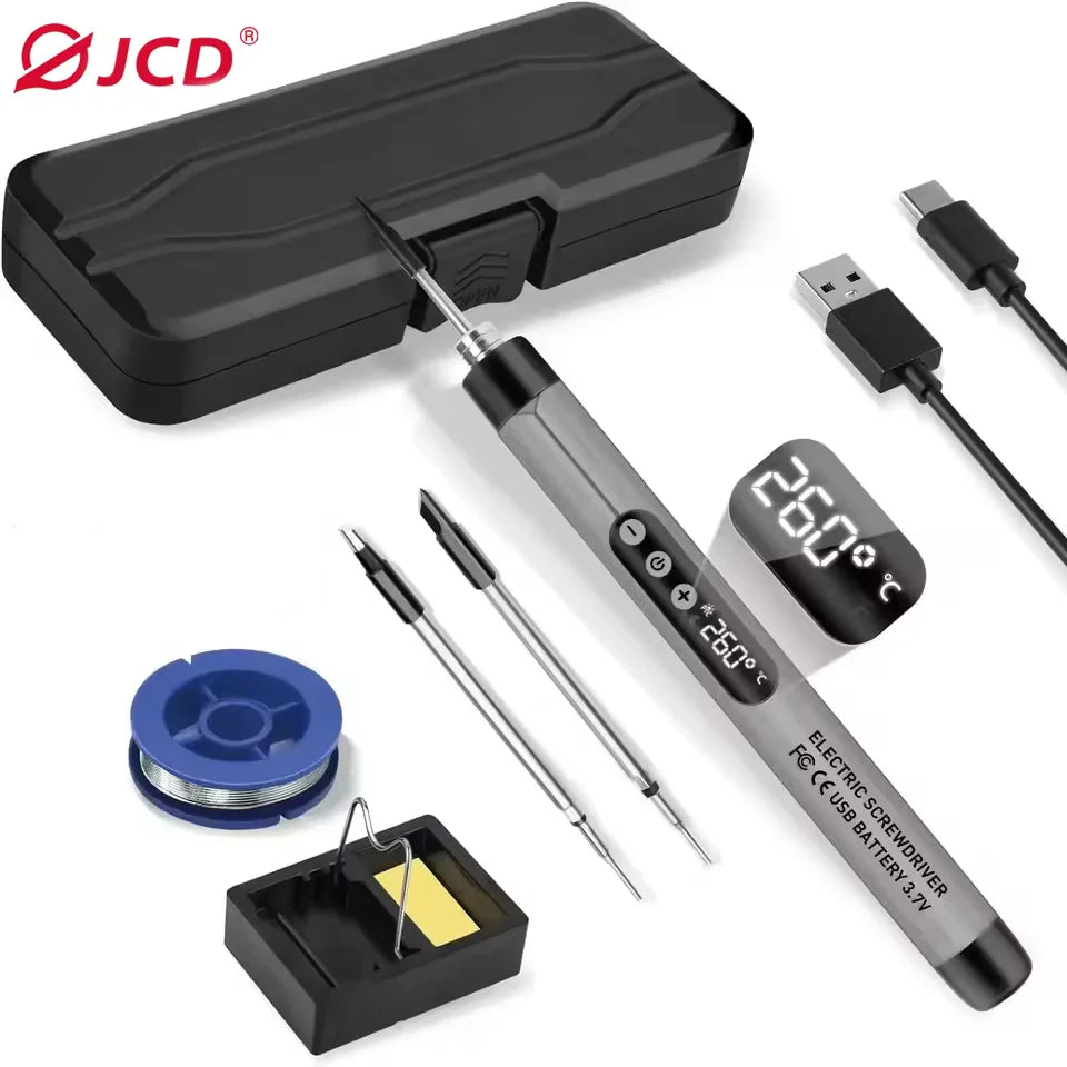 Cordless USB Digital Soldering Iron Adjustable Temperature 300-450℃ Type-C 1000mAh Battery Intelligent Solder Welding Iron To