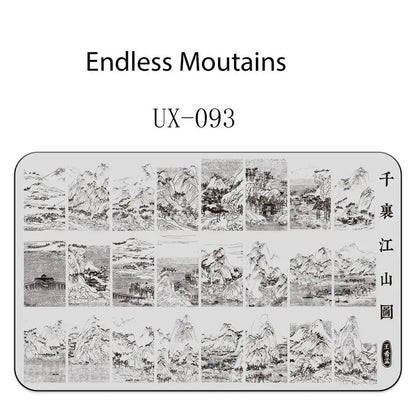 UX Serial 2 Stainless Steel Stamping Plate Template Abstract Vintage Fabric Texture Pattern Xmas Halloween Floral LaceUX52 - 