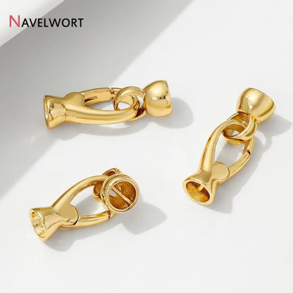 18K Gold Plated Brass Metal Connector Clasps For Jewelry Making,Locks For Bracelet,Pearl Necklace Clasps,Jewelry Accessories